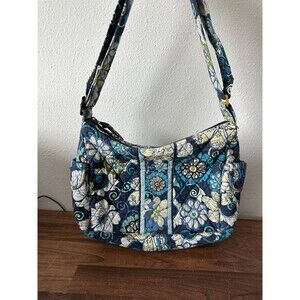 Vera Bradley Quilted Cotton Crossbody Bag Small Mod Floral Blue